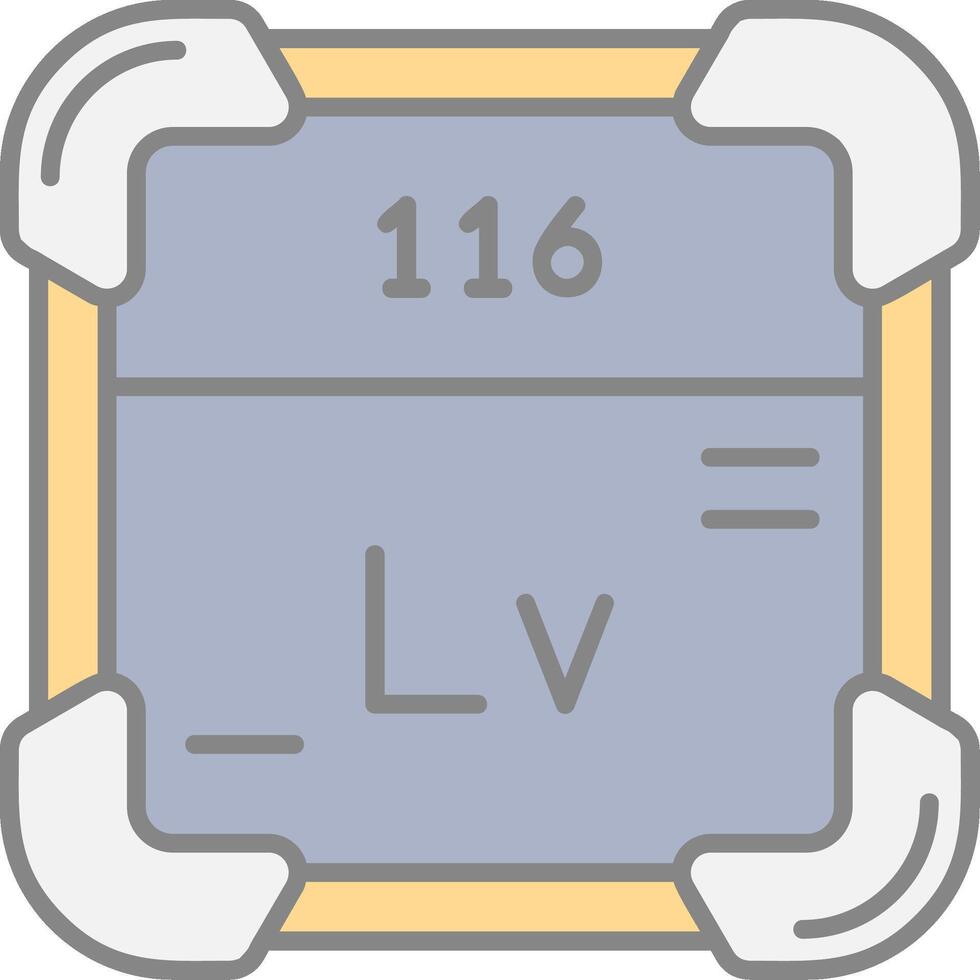 livermorium línea lleno ligero icono vector