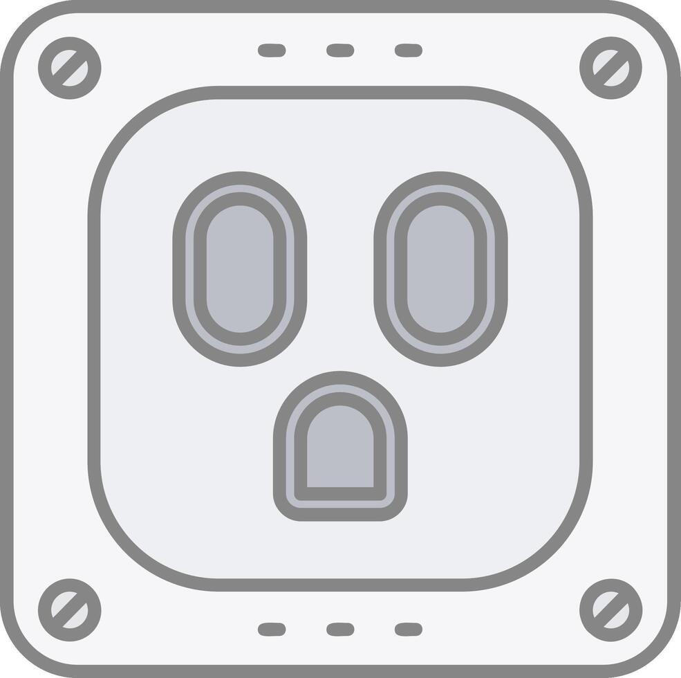 Socket Line Filled Light Icon vector