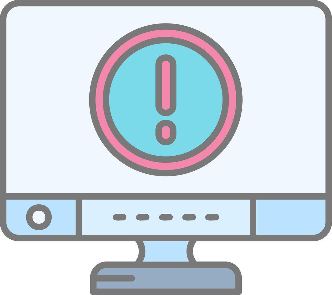 Error Line Filled Light Icon vector