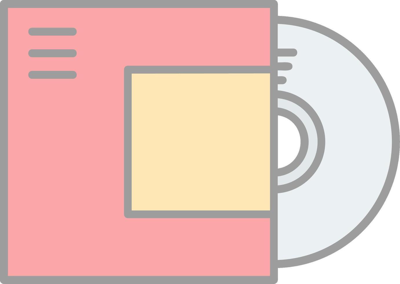 Disc Line Filled Light Icon vector