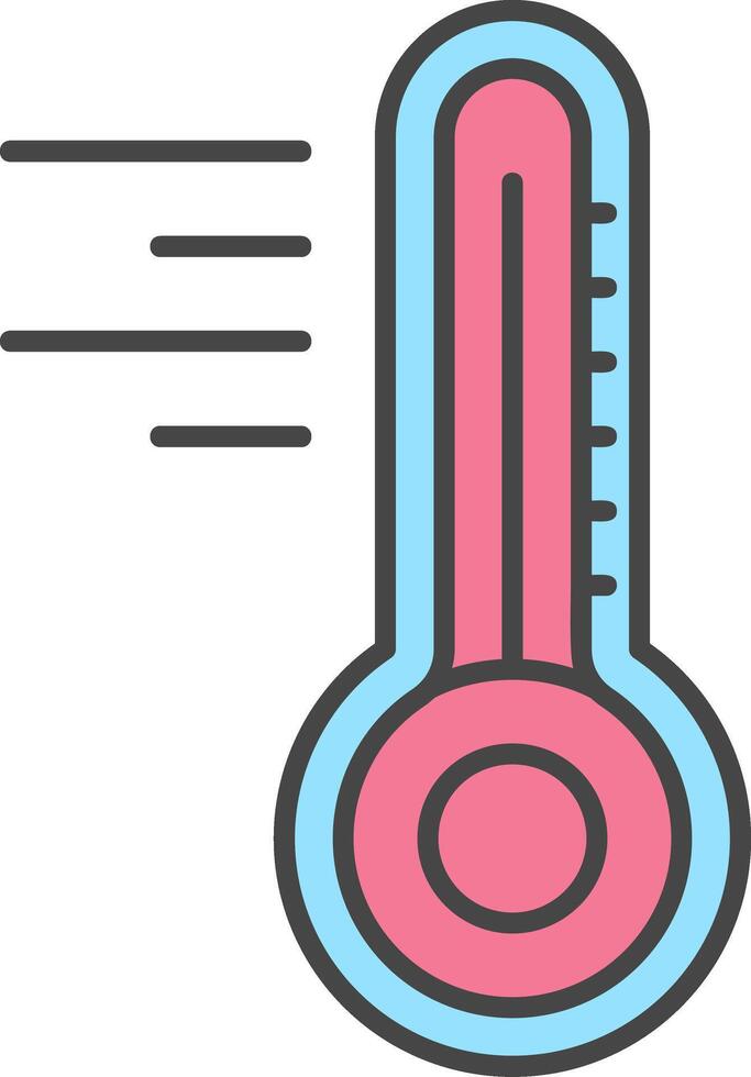 Thermometer Line Filled Light Icon vector