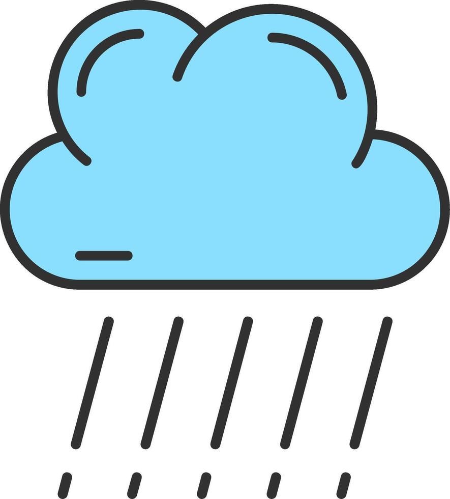 Rain Line Filled Light Icon vector