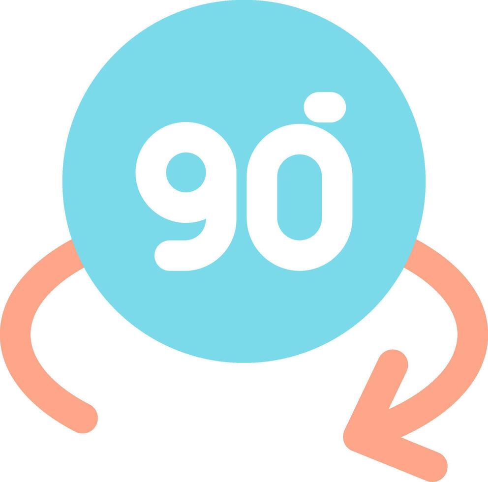 Rotate angle 90 Flat Light Icon vector