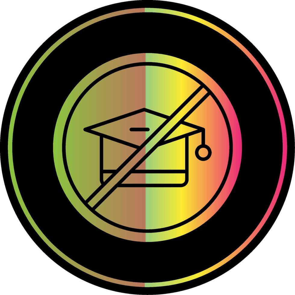 No Education Glyph Due Color Icon vector