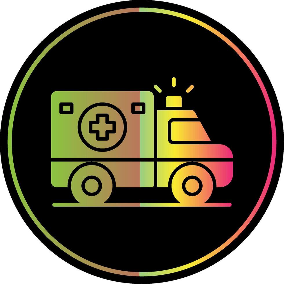 ambulancia glifo debido color icono vector