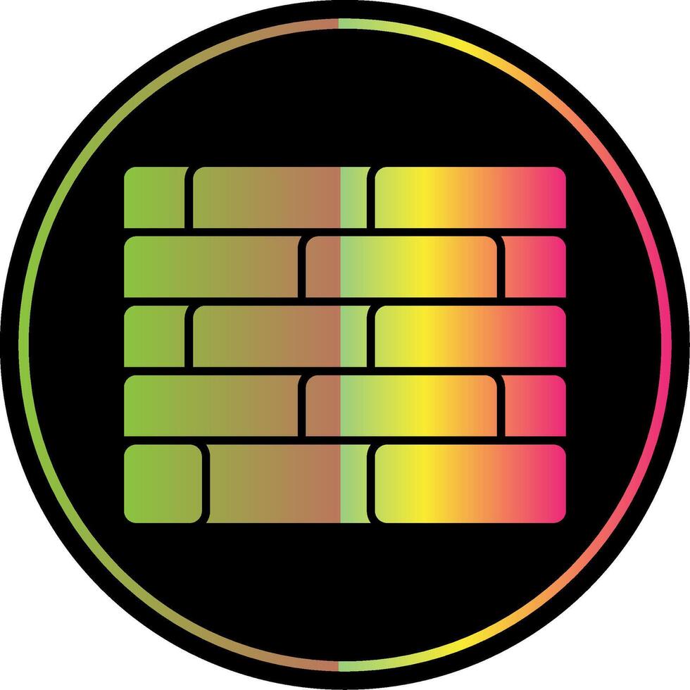 Brickwall Glyph Due Color Icon vector