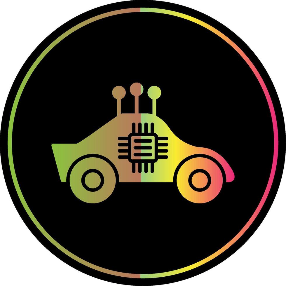 Autonomous Car Glyph Due Color Icon vector