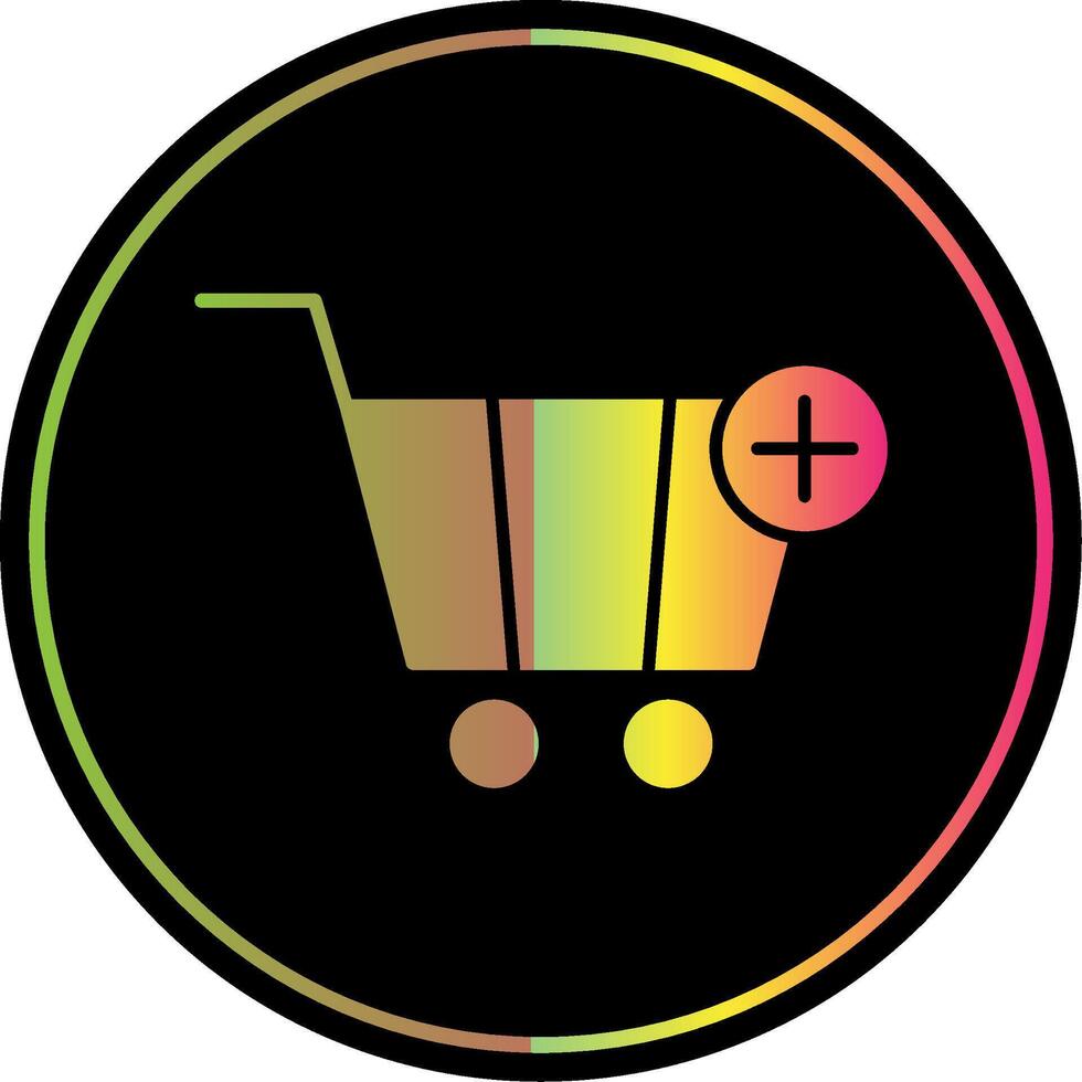 Add To Cart Glyph Due Color Icon vector