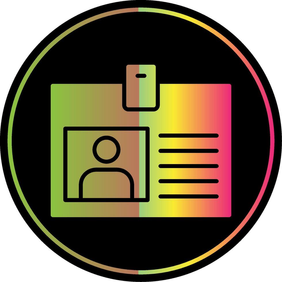 Id Card Glyph Due Color Icon vector