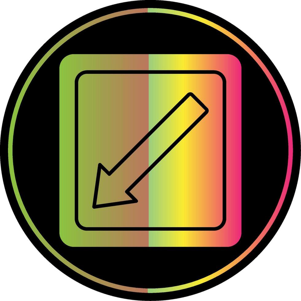Diagonal Arrow Glyph Due Color Icon vector