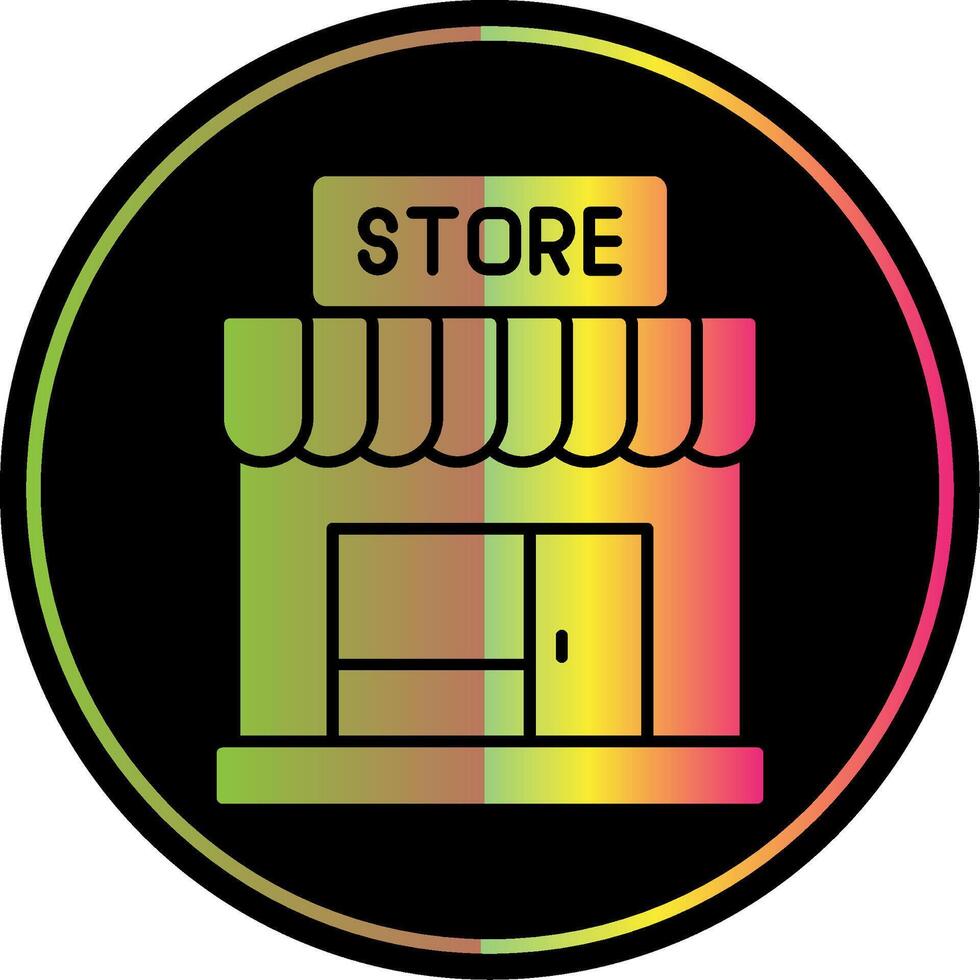 Store Glyph Due Color Icon vector