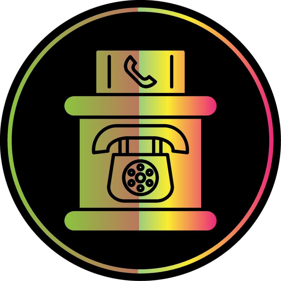 Telephone Booth Glyph Due Color Icon vector