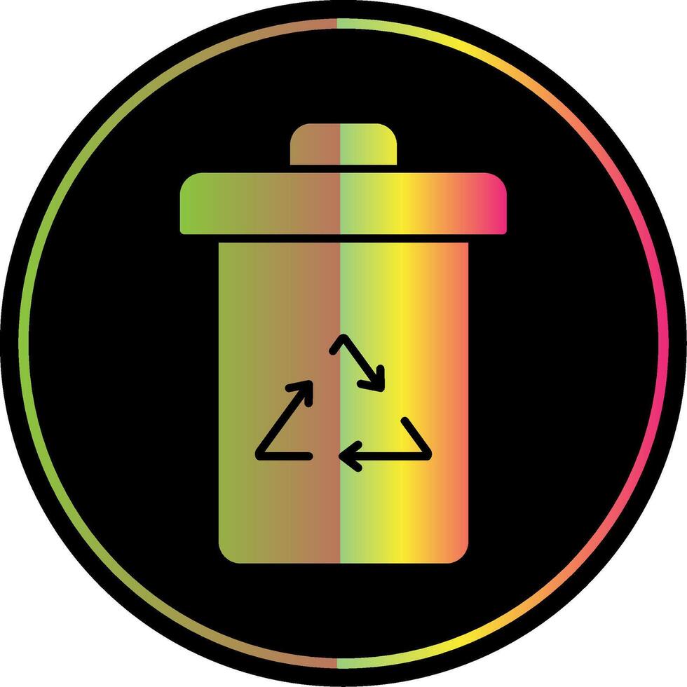 Garbage Glyph Due Color Icon vector