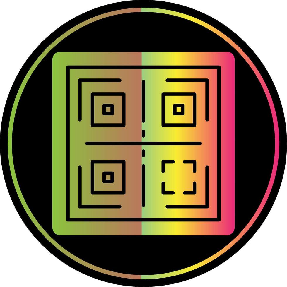 qr glifo debido color icono vector