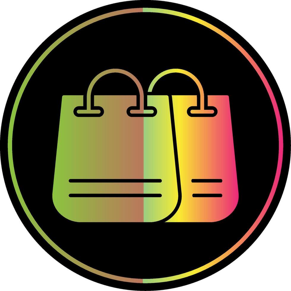 Shopping Bag Glyph Due Color Icon vector