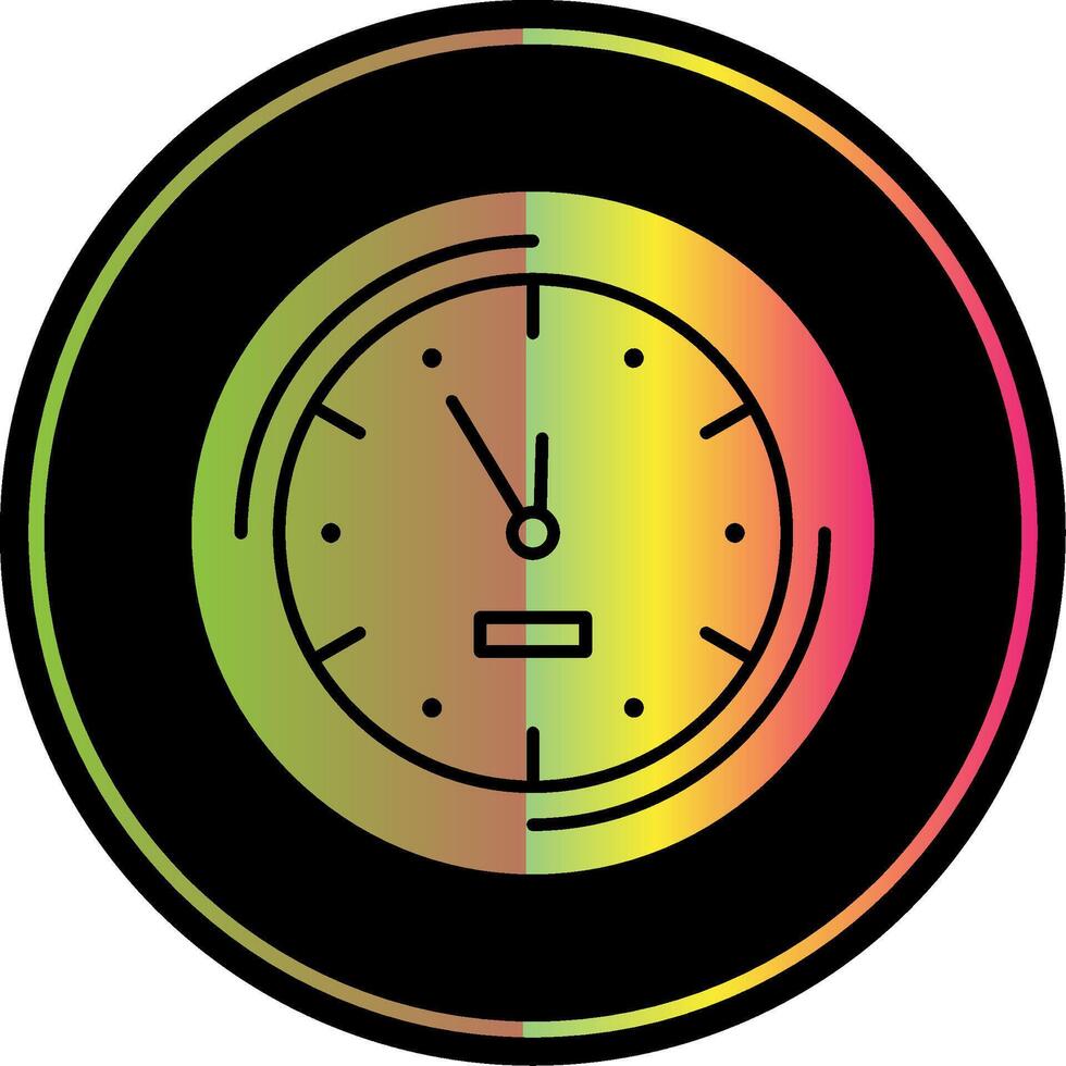 Wall Clock Glyph Due Color Icon vector