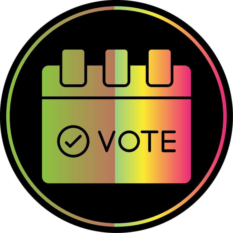 Elections Glyph Due Color Icon vector