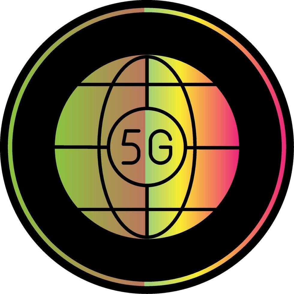 Global Glyph Due Color Icon vector