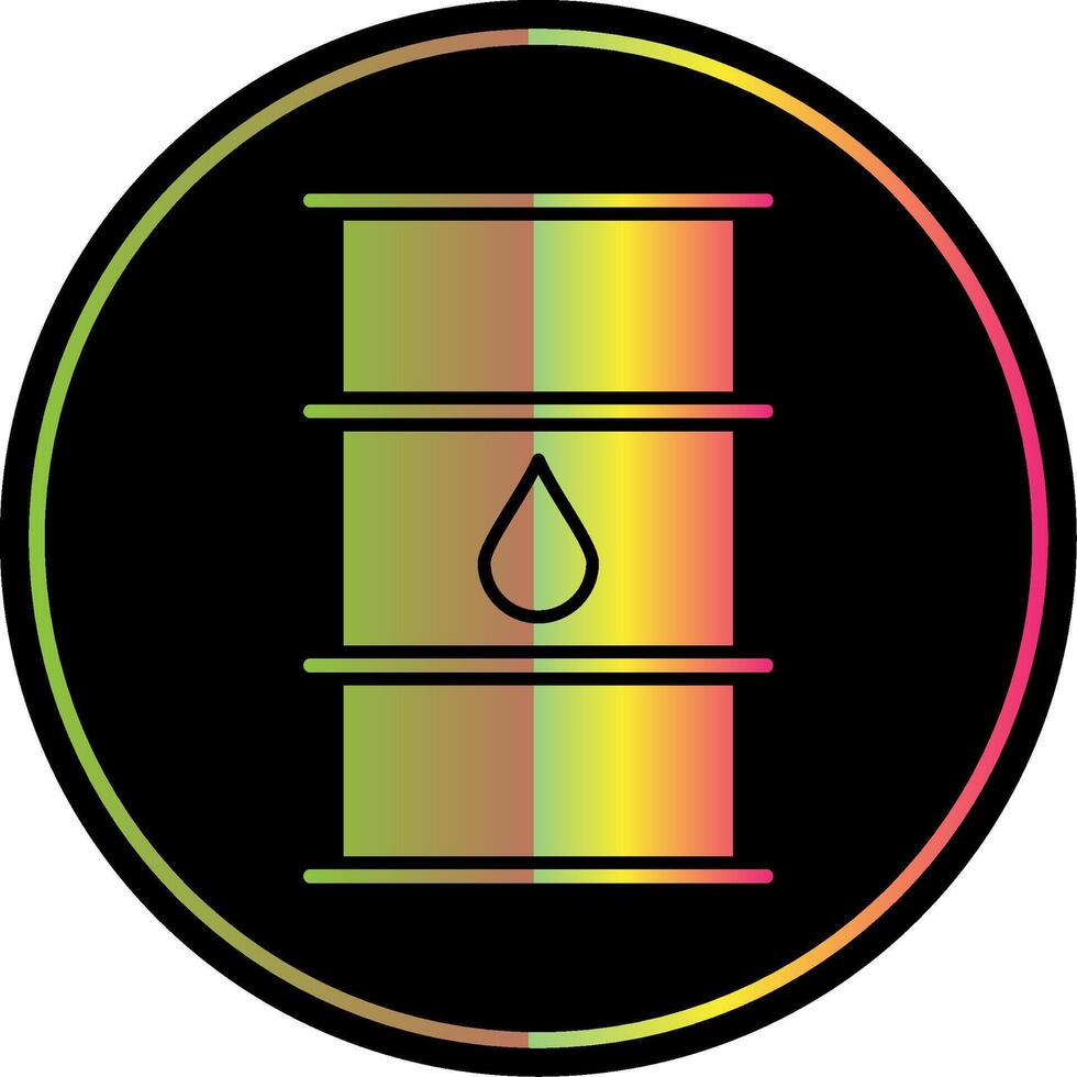 petróleo barril glifo debido color icono vector