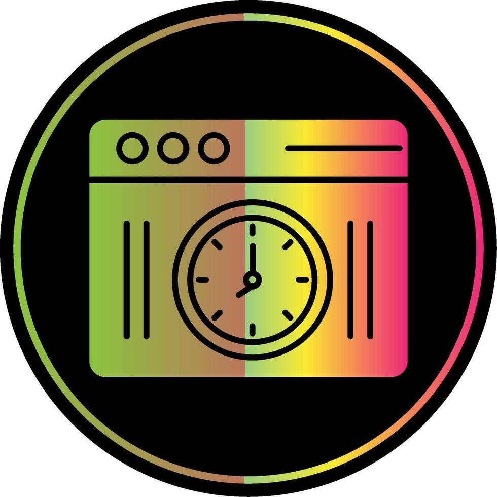 Clock Glyph Due Color Icon vector