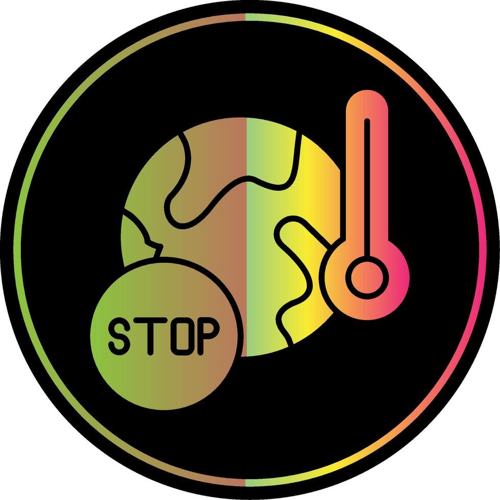 Stop Global Warming Glyph Due Color Icon vector