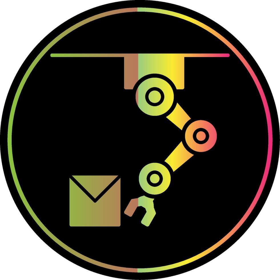 Industrial Robot Glyph Due Color Icon vector