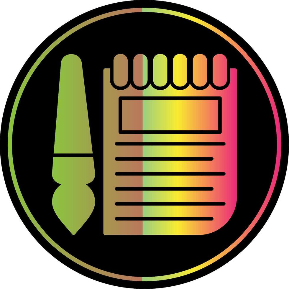 Sketchbook Glyph Due Color Icon vector