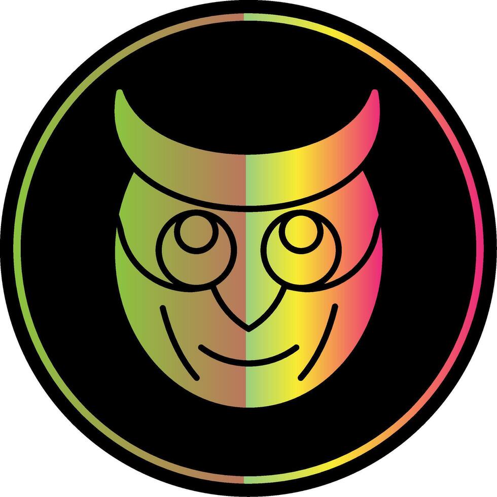 Owl Glyph Due Color Icon vector