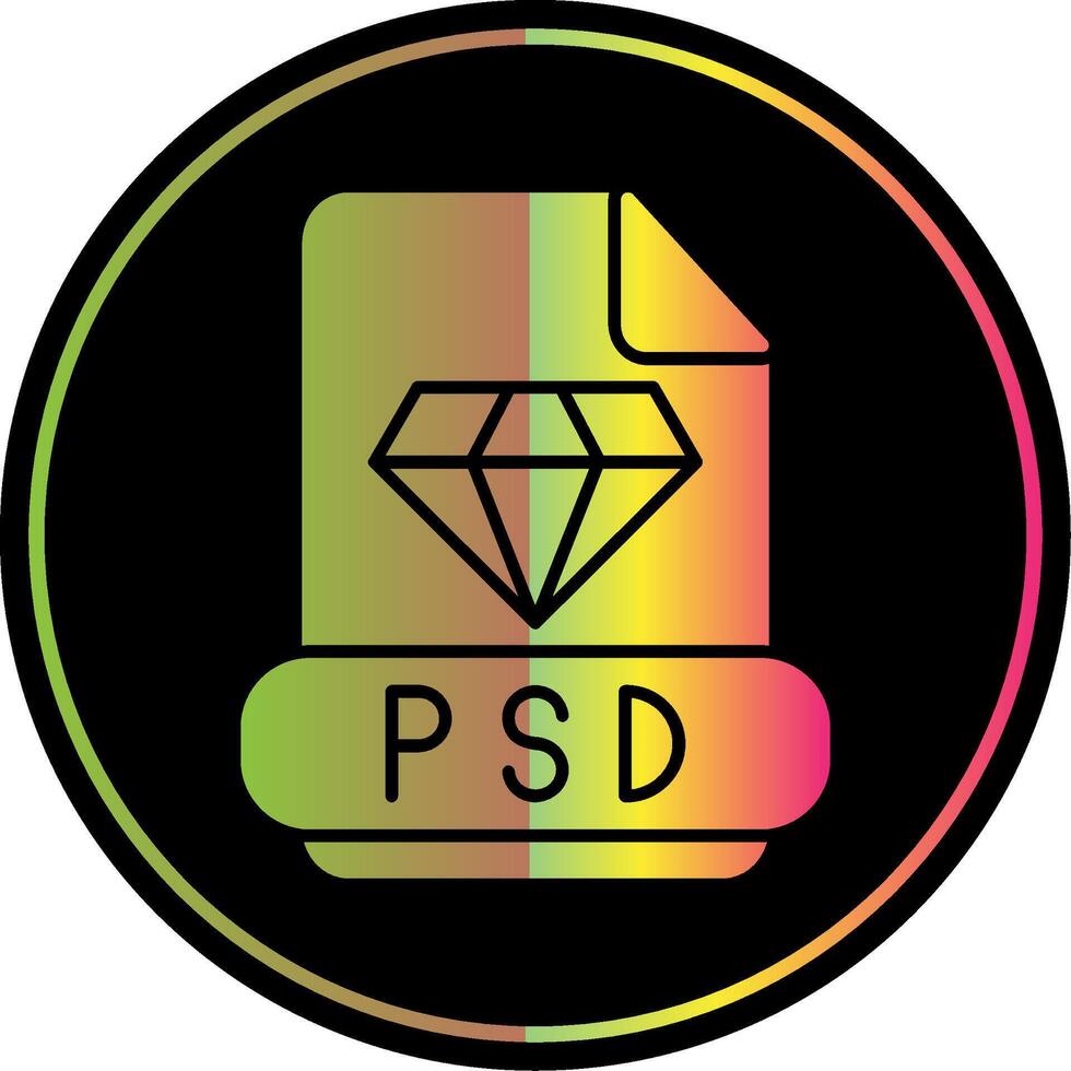 psd glifo debido color icono vector