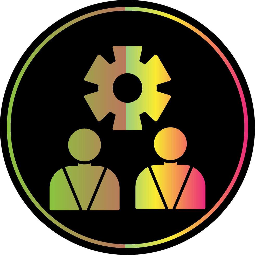 Management Glyph Due Color Icon vector
