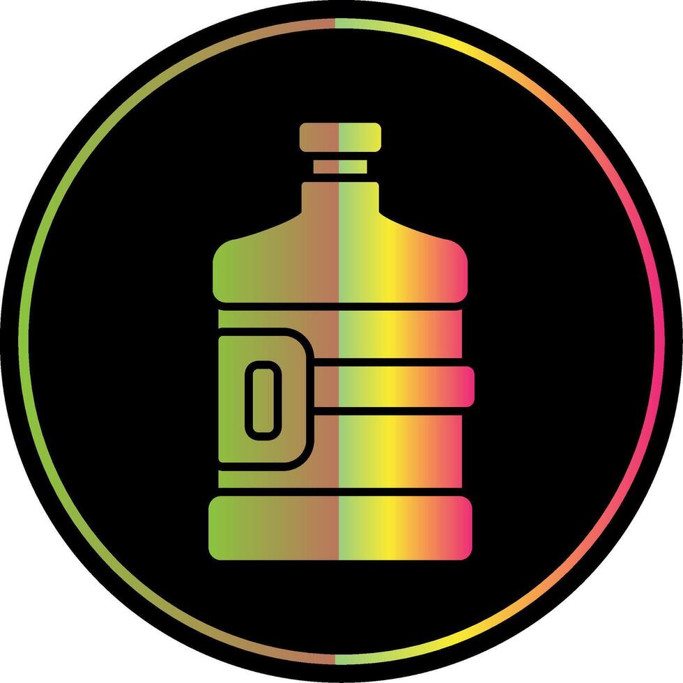 Water Flask Glyph Due Color Icon vector