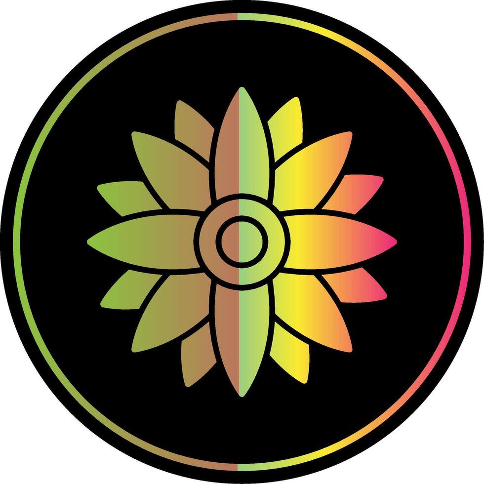 Sunflower Glyph Due Color Icon vector