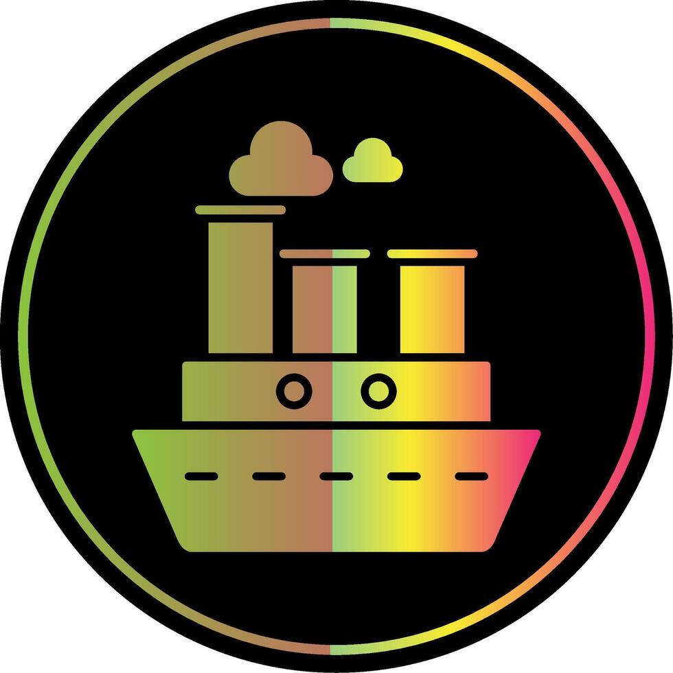buque de vapor glifo debido color icono vector