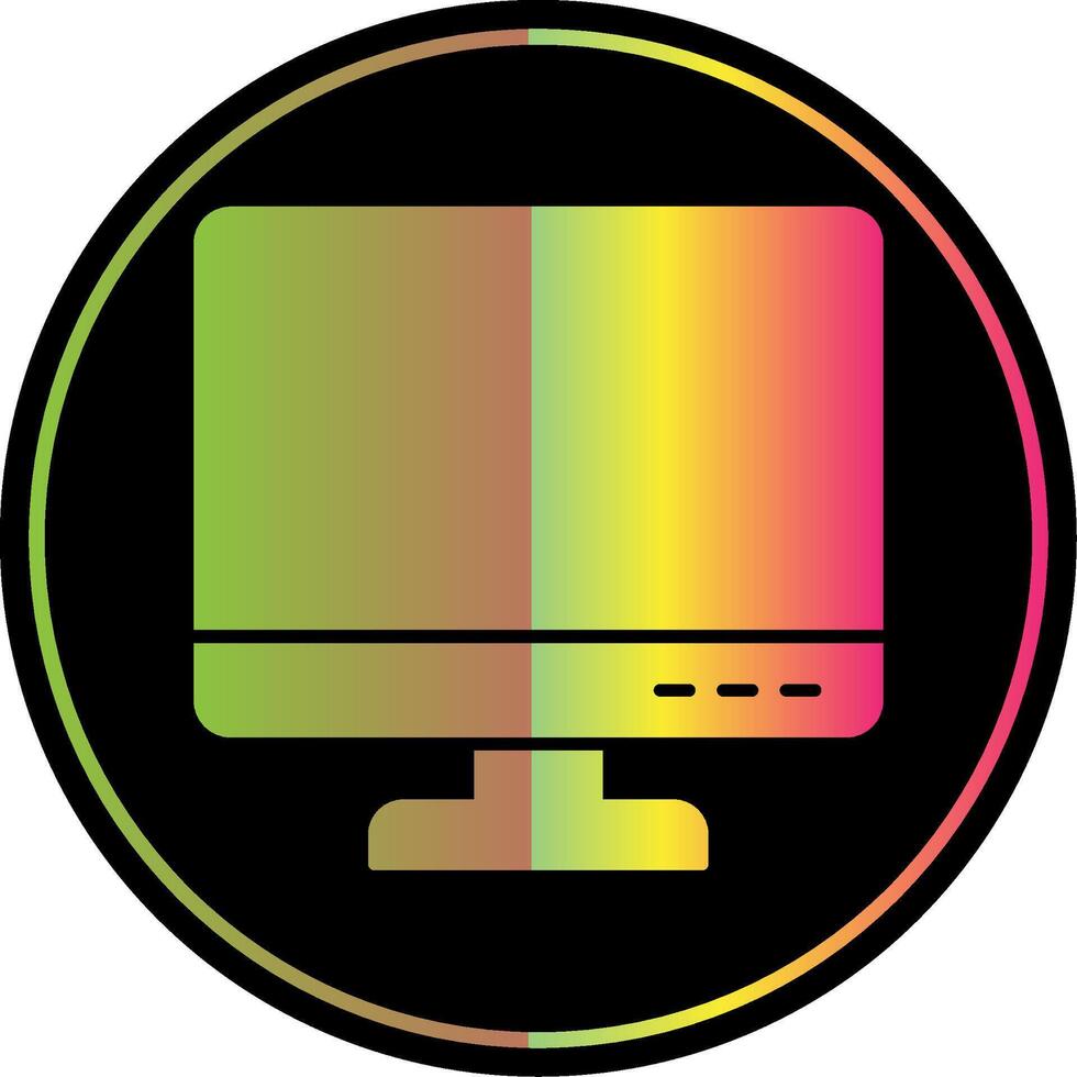 Computer Glyph Due Color Icon vector