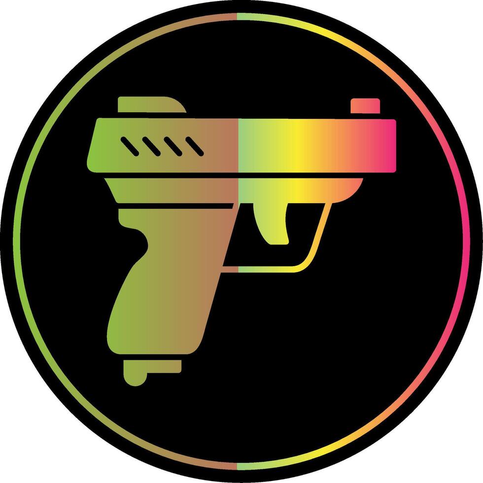 glifo de pistola debido icono de color vector