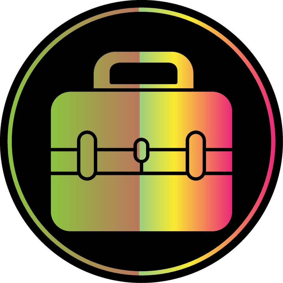 Briefcase Glyph Due Color Icon vector