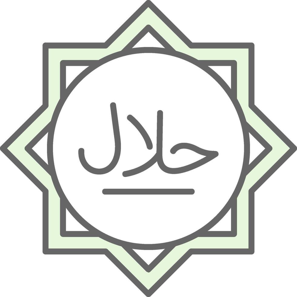 Halal Green Light Fillay Icon vector