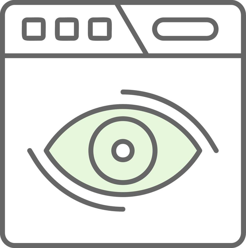 Views Green Light Fillay Icon vector