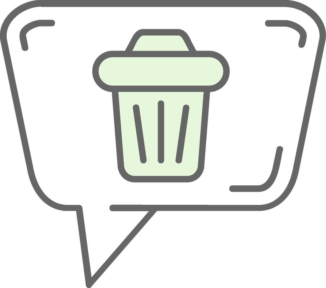 Delete message Green Light Fillay Icon vector