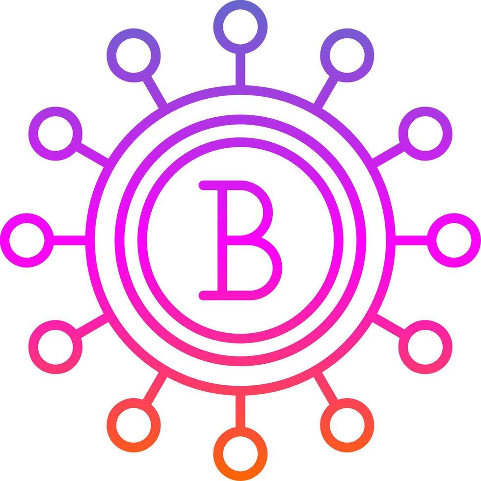 Cryptocurrency Line Gradient Icon vector
