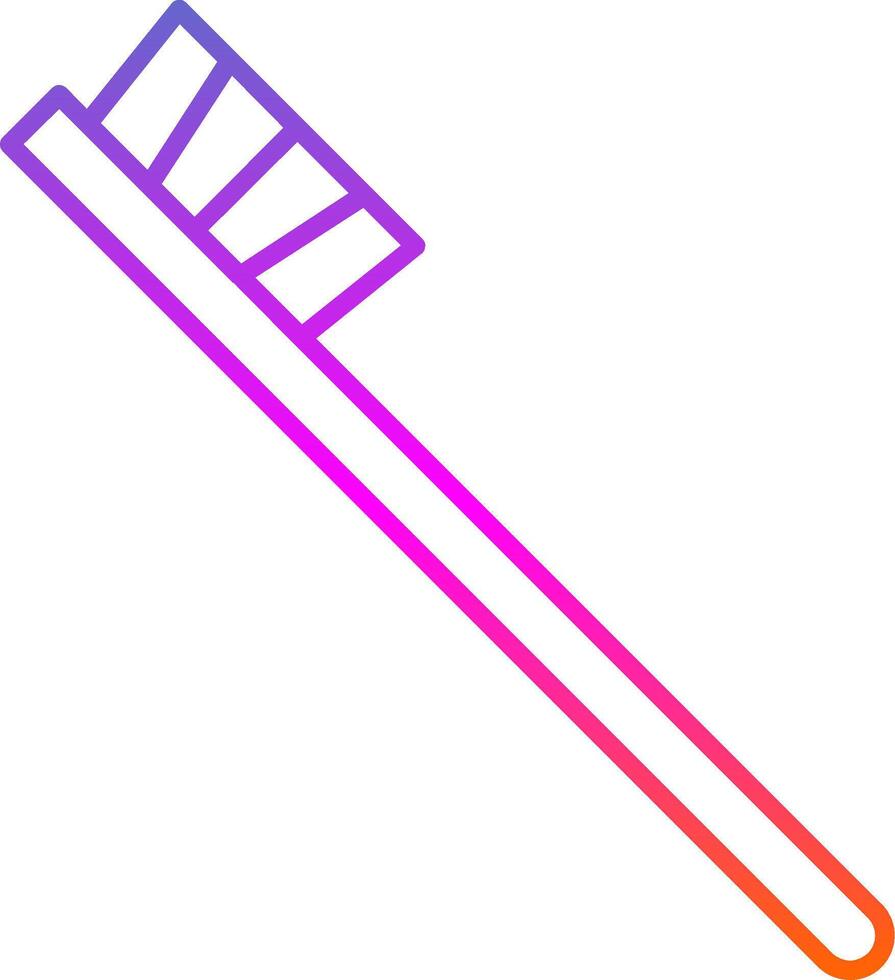icono de gradiente de línea de cepillo de dientes vector