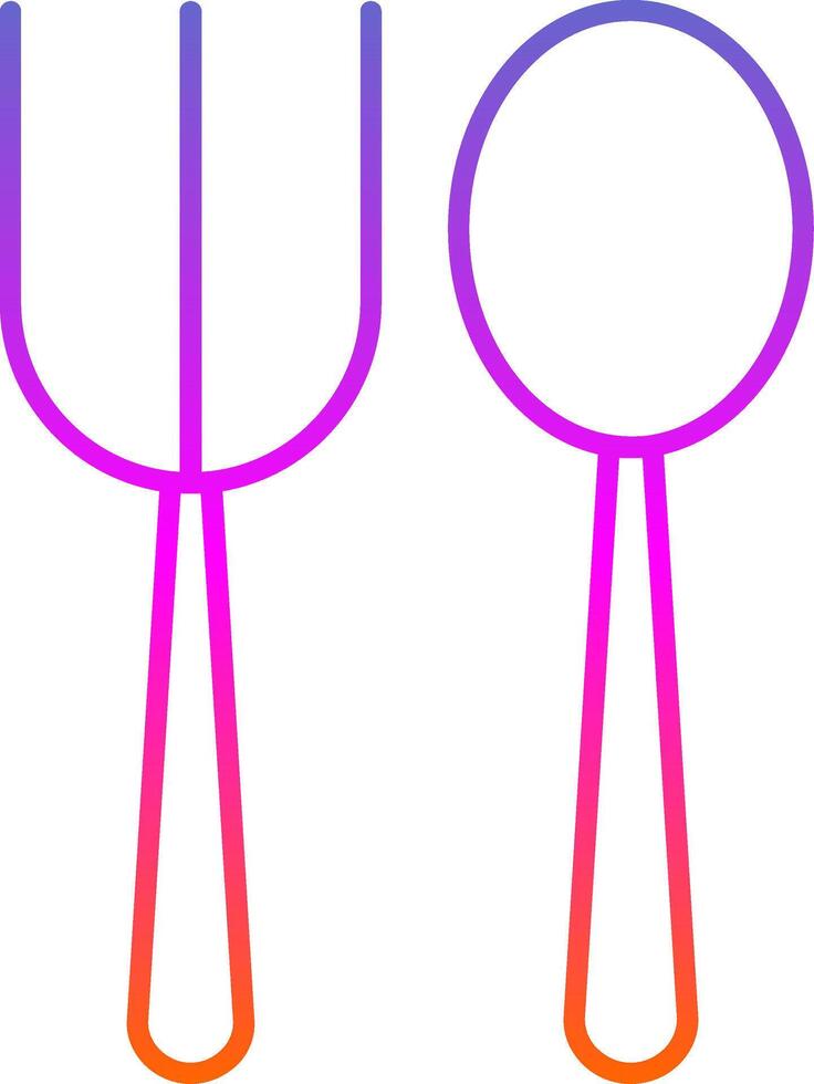 Fork Spoon Line Gradient Icon vector