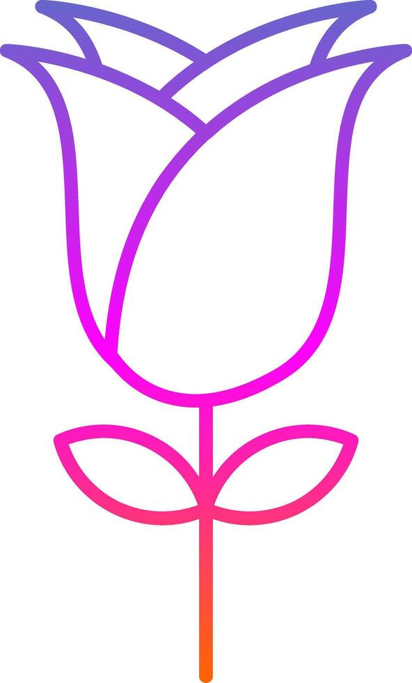 Rose Line Gradient Icon vector