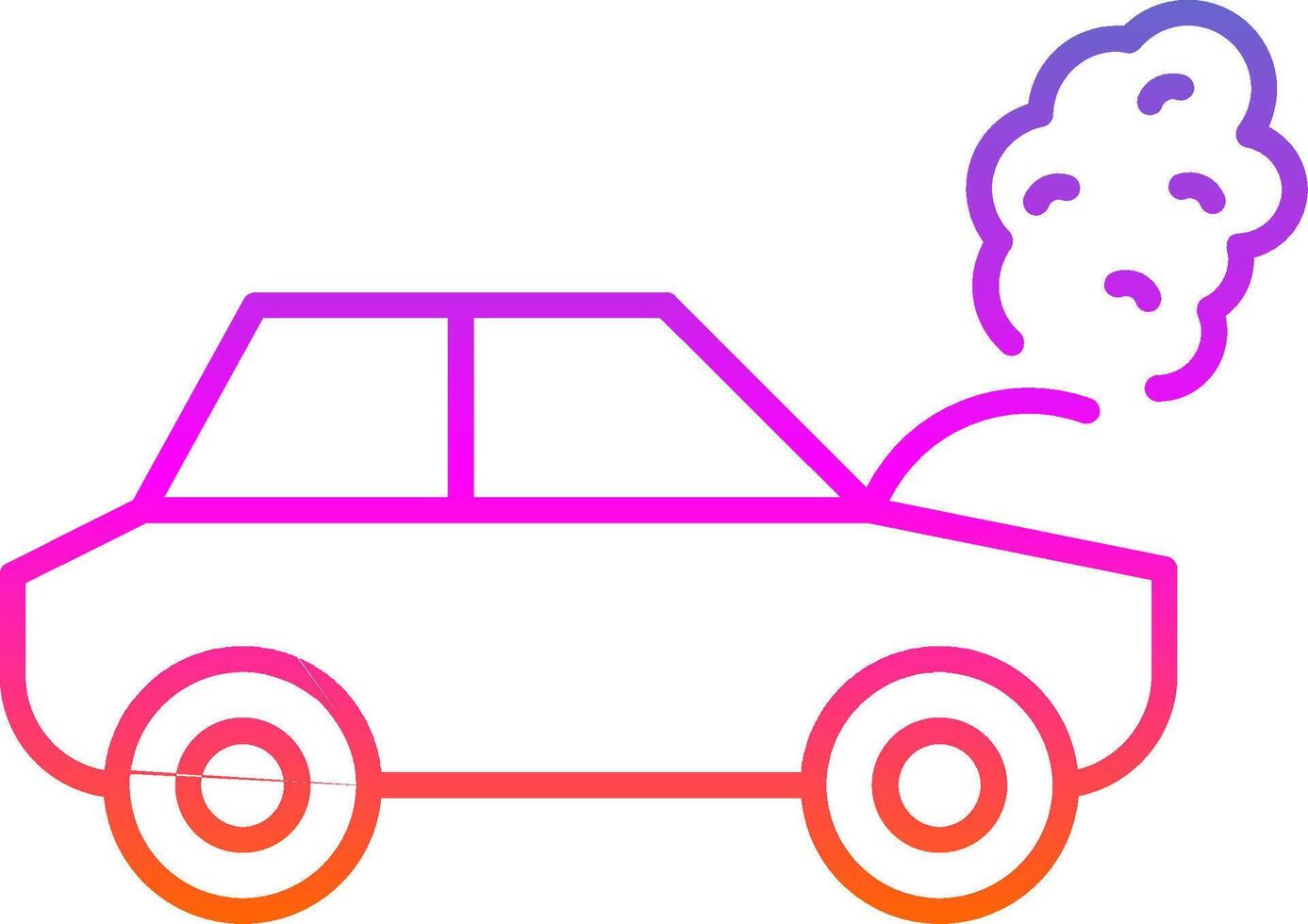 Broken Car Line Gradient Icon vector