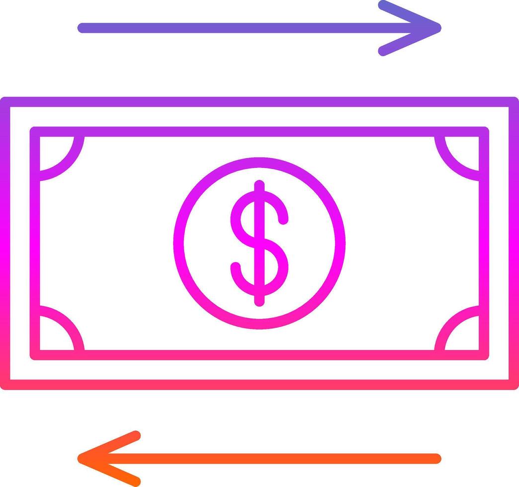 Cash Flow Line Gradient Icon vector