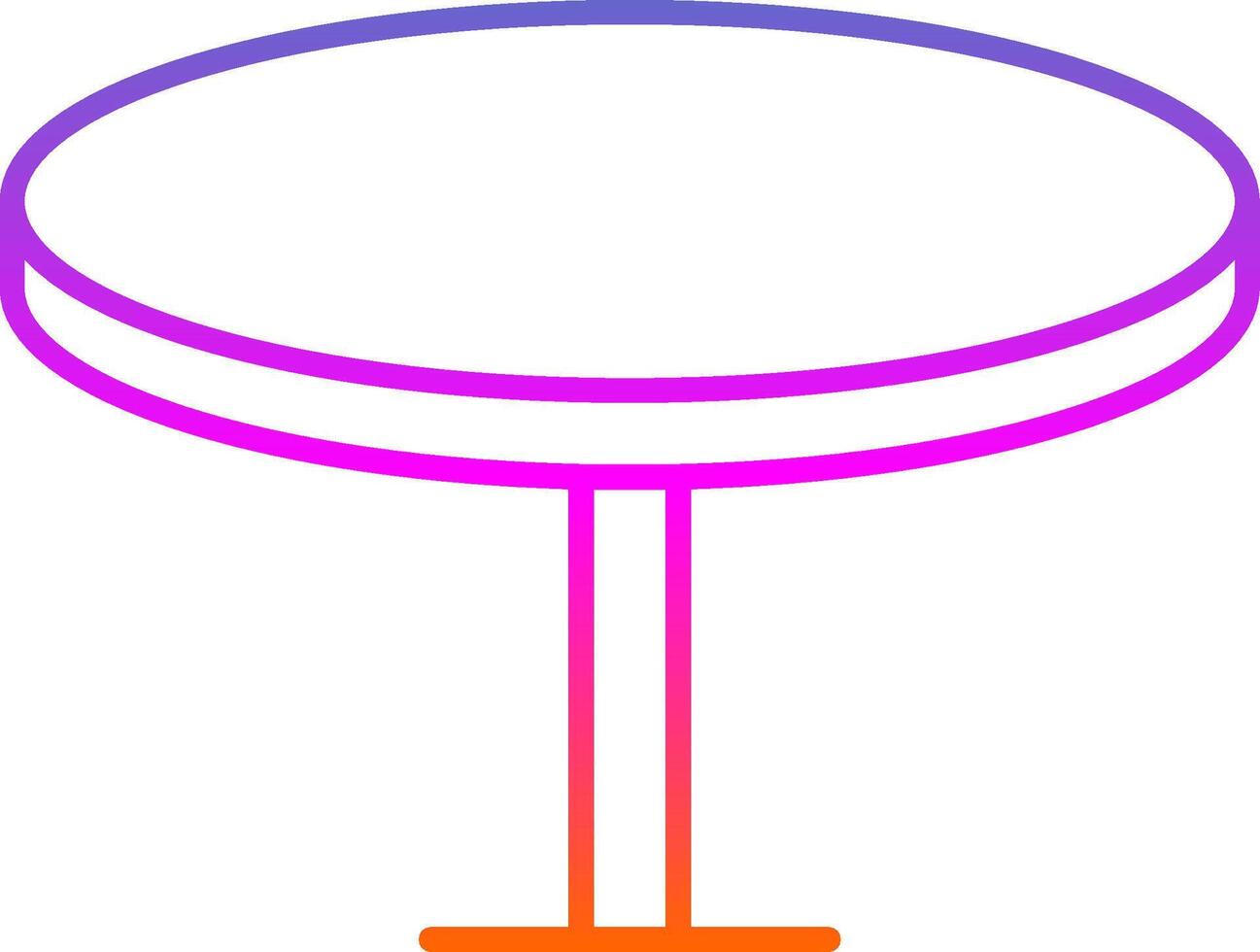 redondo mesa línea degradado icono vector