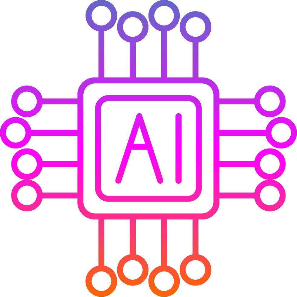 AI Line Gradient Icon vector