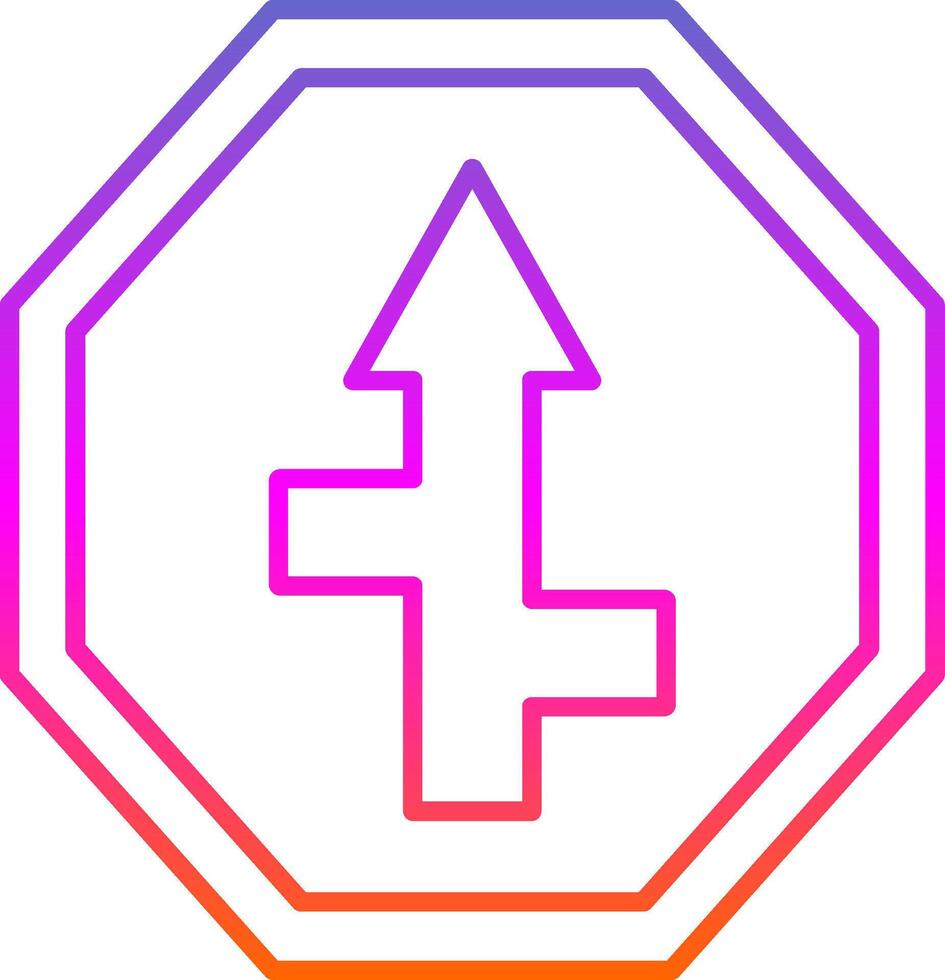 Crossways Sign Line Gradient Icon vector