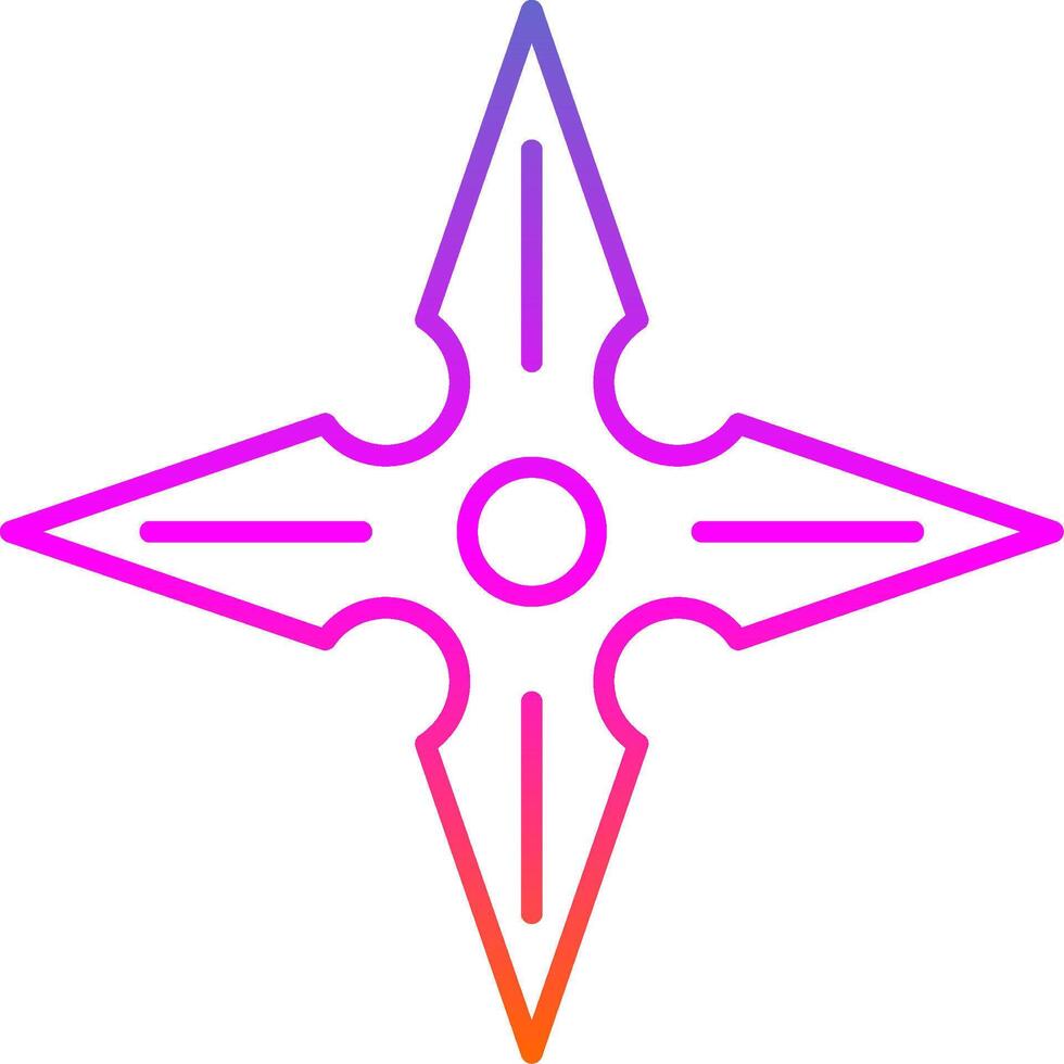 Shuriken Line Gradient Icon vector
