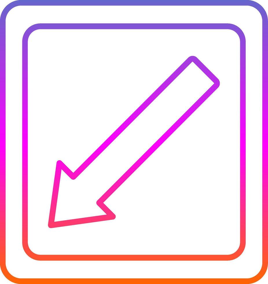 Diagonal Arrow Line Gradient Icon vector